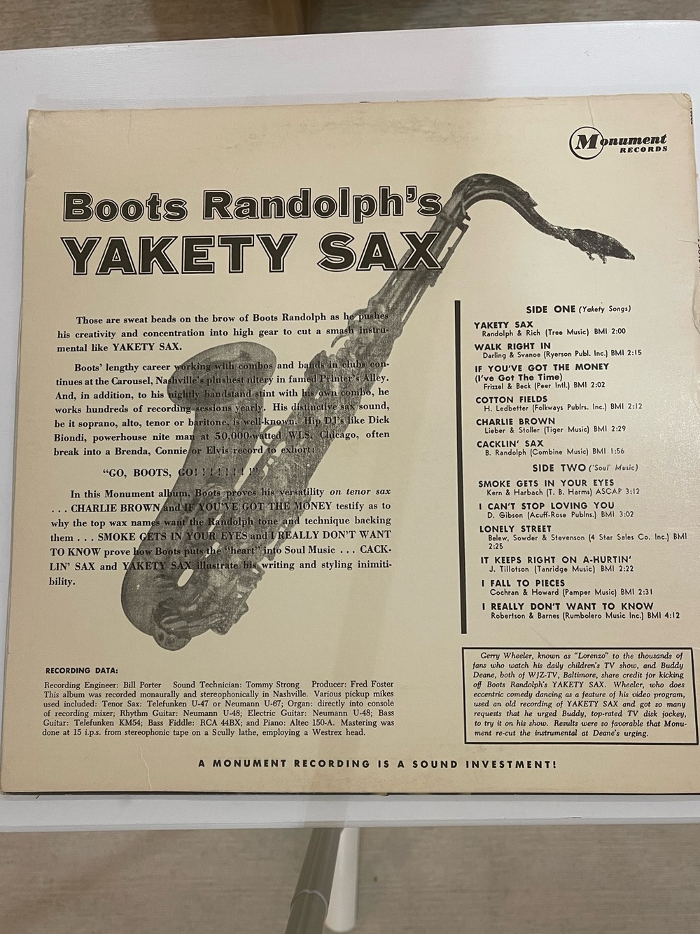Boots Randolph- Yakety Sax - Picture 2 of 2